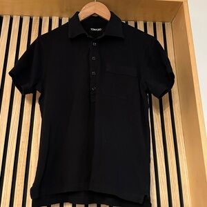 Tom Ford Cotton silk blend black polo